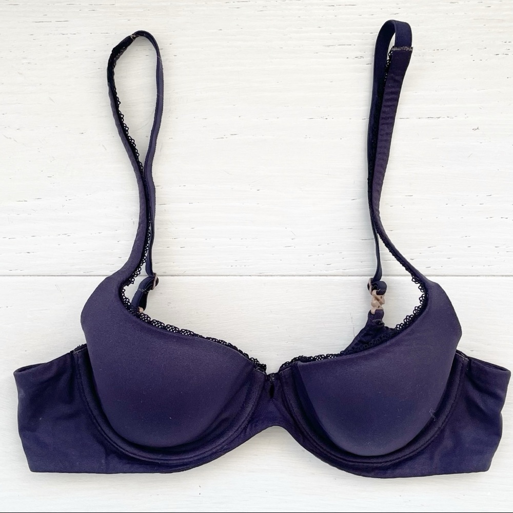 VICTORIA'S SECRET Body By Victoria's Navy Blue Demi Lined Bra 32B